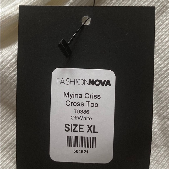 Fashion Nova Myina Criss Cross Top XL In White - Picture 5 of 5